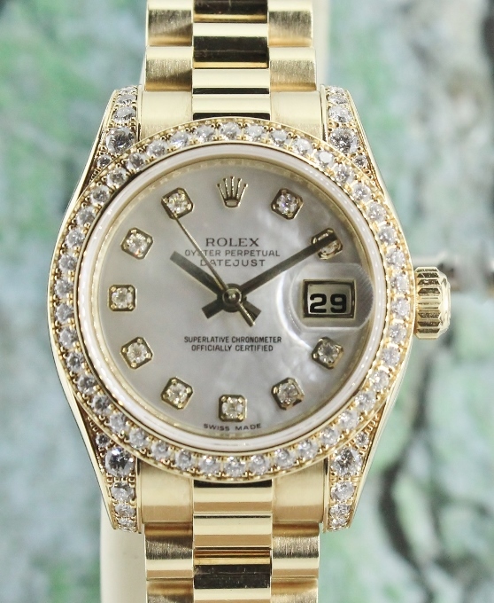 (image for) 100% ORIGINAL ROLEX 18K LADY SIZE OYSTER PERPETUAL DATEJUST / 179158